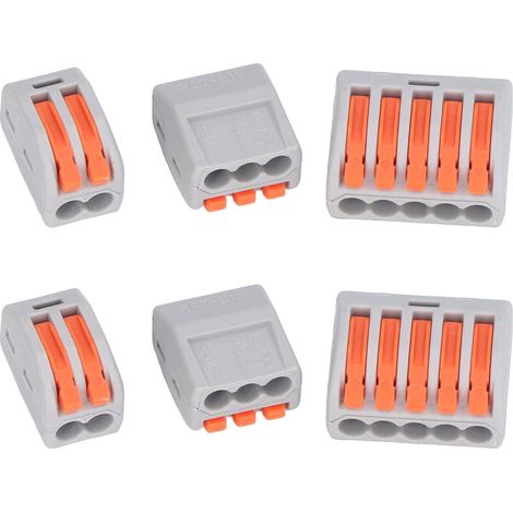 Connecteur de fil rapide 90 pièces, borne de jonction électrique 250V 32A, assortiment orange, serre-fils compact pour câblage (1/5)