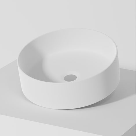 Lavabo à poser CILIN céramique 36x12x36 cm blanc (1/5)