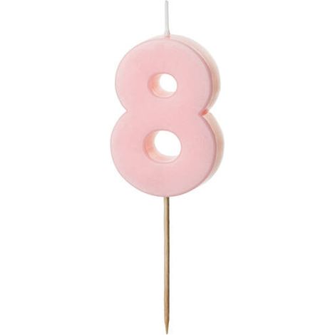 Geburtstagskerze Zahl 8, rosa, 5,5 cm (1/3)