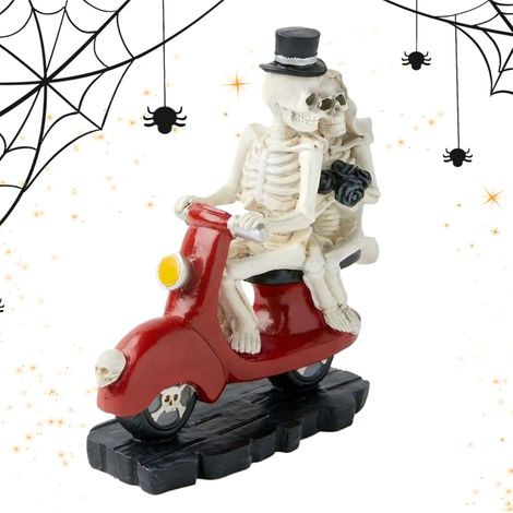 Statue Couple de Crânes Halloween - Décorations Halloween Figurine Gothique (1/5)