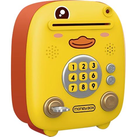 Coffre-fort électronique musical pour enfants avec reconnaissance faciale et empreinte digitale - Tirelire canard sécurisée pour garçons et filles (1/5)