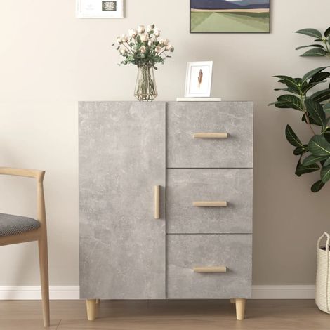 Buffet, Meuble de Rangement, Armoire de Cuisine Gris béton 69,5x34x90 cm Bois d'ingénierie RDS3944 (1/5)