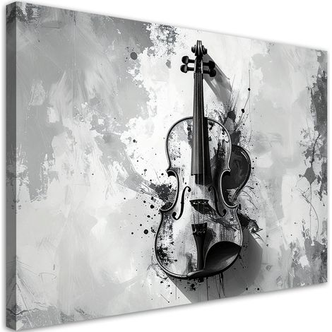 Tableau Moderne, Instruments à cordes violons noir et blanc,30x20 (1/4)