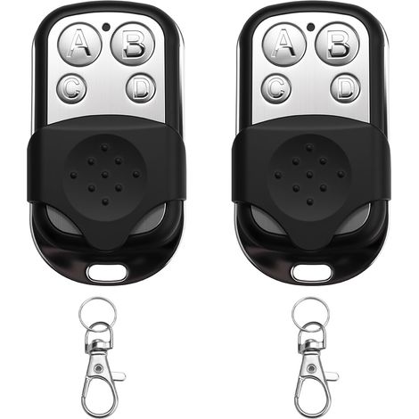 Telecomando universale per cancello a 2 pezzi, telecomando wireless per cancello a 433,92 MHz, compatibile con porte da garage, codice fisso, codice variabile, 4 pulsanti per porte da garage e auto. (1/5)