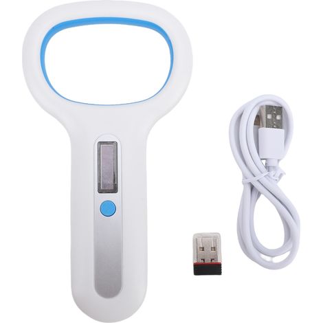 Lecteur de Puce RFID pour Animaux Bluetooth 2.4G 134.2kHz 125kHz Scanner Identification Électronique Portable Rechargeable Blanc (1/4)
