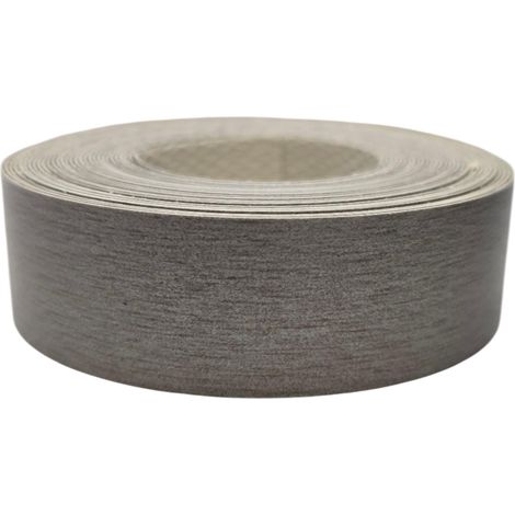 1x Bande de Chant Thermocollant 21mm x 5m Epaisseur 0,50mm Mélaminé Facile à Appliquer Bricolage Étagère Meuble Panneau Bois Durable, Inox (1/3)