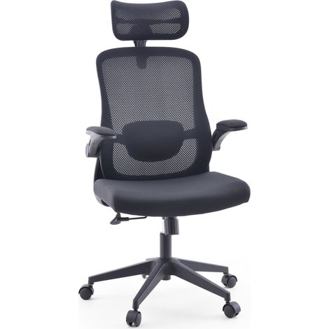 Chaise de bureau / Fauteuil pivotant Vertuflex 3D tissu maille / Assise tissu noir mybuero (1/5)