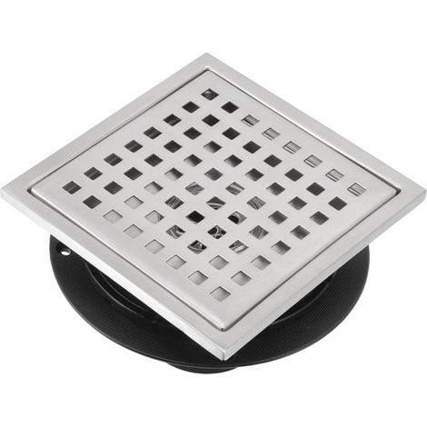 Siphon de sol carré en acier inoxydable antirouille avec couvercle amovible pour salle de bain, cuisine ou balcon.