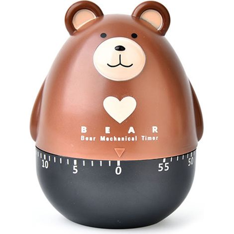 Minuteur de cuisine mécanique Ours, Horloge de cuisine polyvalente, Outil de cuisson mignon, Compteur de temps alimentaire (1/5)
