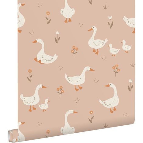 papier peint oies rose terracotta  - ESTAhome (1/5)