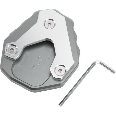 Support d'élargissement de béquille moto en alliage d'aluminium, plaque d'extension latérale de remplacement pour CB500X 2019+ (Gris)