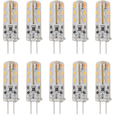 10 pièces G4 LED ampoule 1.5W DC12V blanc chaud 3000K 110LM Bi broches ampoules LED pour armoire éclairage cour (1/5)
