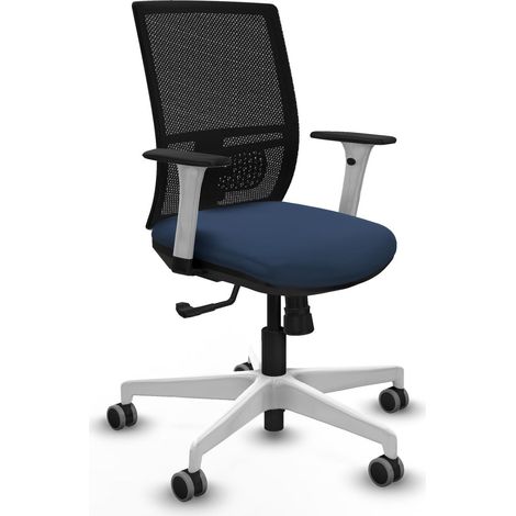 Chaise de bureau piqueras y crespo Yunquera noir blanc mousse (1/2)