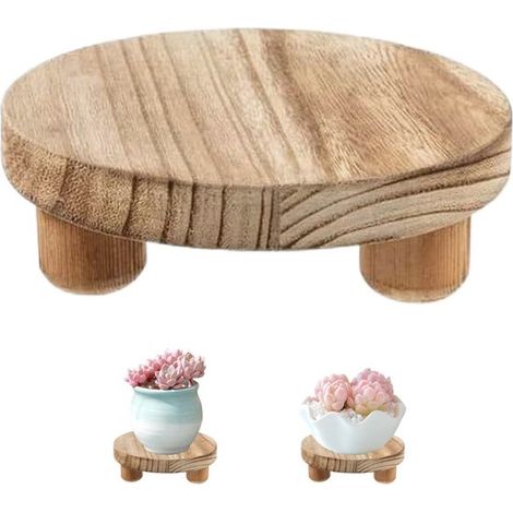 Soporte de madera para macetas de 6 pulgadas - Soporte decorativo de escritorio para interiores (1/5)