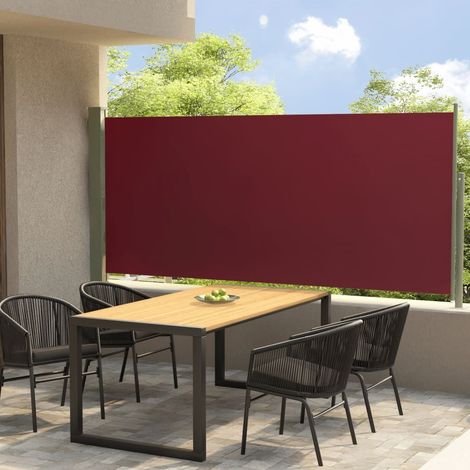 Brise-vue ou Auvent latéral Rouge 117 cm de haut et 3 mètres de long. Idéal terrasse, patio et balcon. Discrétion et Intimité (1/5)