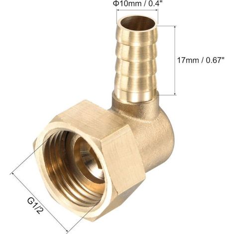 Coude de raccordement pour douche,Raccord Cannelé Tuyau Laiton Coude 10m