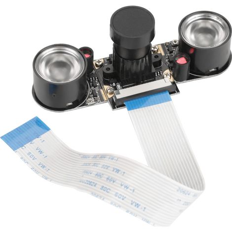 Module caméra 5MP 72° avec éclairage LED de vision nocturne pour Raspberry Pi B 3/2 (1 pièce) (1/5)