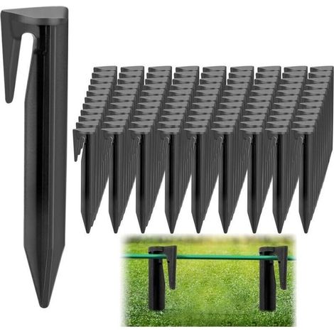100 Pièces Piquet Fil Robot Tondeuse, Piquets De Fixation pour Câbles Périphériques, Crochet pour Robot Tondeuse, Crochet Accessoires pour Câbles Périphériques Tondeuse Robot (1/4)