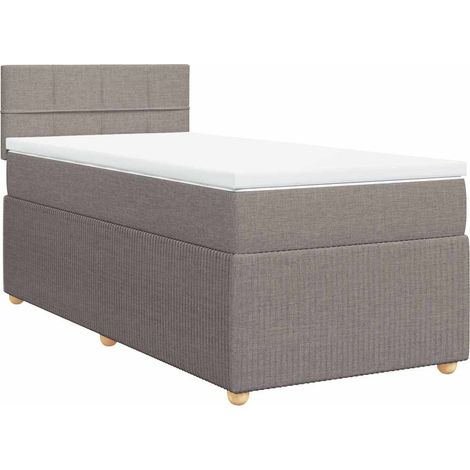 Maison Exclusive - Cama box spring con colchón tela gris taupe 90 (1/5)