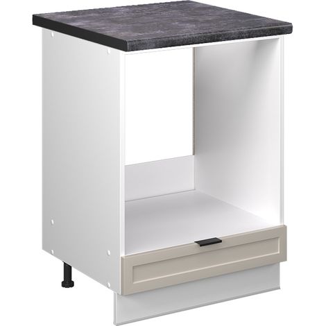 Herdumbauschrank Fame-Line, GrauBeige, 60 cm , AP Anthrazit, Vicco