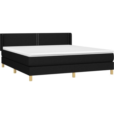 Cama box spring con colchón tela negro 180x200 cm vidaXL (1/4)