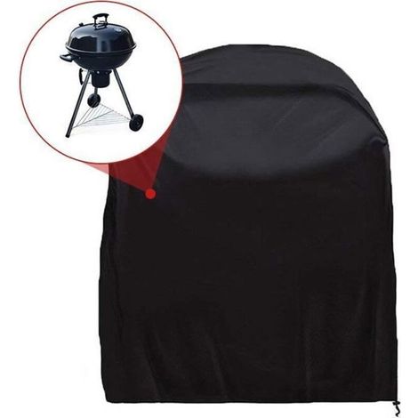 Protective cover for round barbecue, 58 x 77 cm, black 190T polyester.