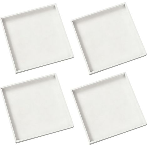 4 Pièces Plateau Bois Blanc Decoratif,20  20  2cm,Plateau Salle de Bain Blanc Plateau de Service Bois Decoratif Plateau Bijoux pour les bijoux, les cosmétiques et le café (1/5)