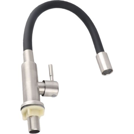 Robinet de cuisine domestique flexible à poignée unique pour lave-vaisselle, robinet pivotant universel pour évier avec eau froide (1/5)
