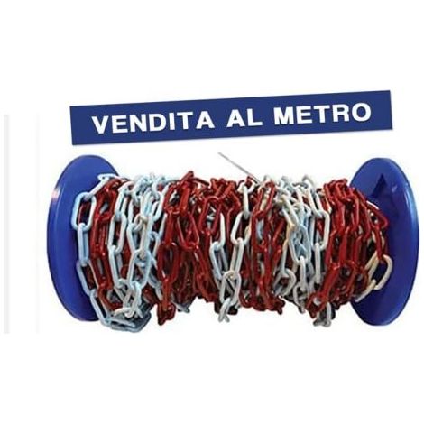 CATENA SEGNALETICA SICUREZZA ACCIAIO VERNICIATO BIANCO/ROSSO MM 5 AL MT (38064) (1/3)
