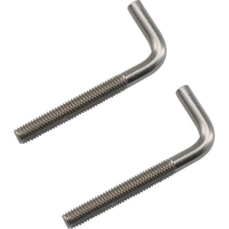 [JAMAIS UTILISÉ](Lot de 2) M12x200mm boulons d'ancrage en forme de L en acier inoxydable 304 à angle droit longs et carrés (1/5)