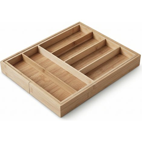 Ausziehbarer Besteckorganizer VARIO, 53 x 33-43 cm, Bambus (1/5)