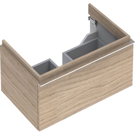 Mobile lavabo Geberit iCon base, con un cassetto: Larghezza 74 cm, Altezza 24 cm, Profondità 47,7 cm, Rovere naturale / Melaminico struttura legno (1/4)