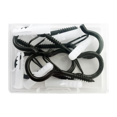 SHINING HOUSE Piezas Gancho de rosca resistente con hebilla de seguridad Gancho de techo de madera para colgar cestas de plantas, comederos para pájaros, linternas, tazas (1/3)