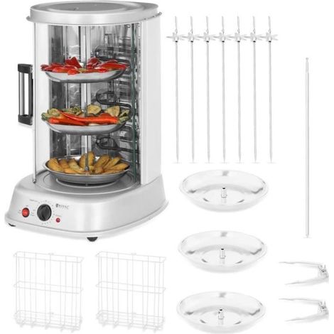 Royal Catering Rôtissoire Verticale Machine À Kébab Poulet Électrique Appareil Mini Machine Grill Rotatif RCGV-1800 (4-en-1, 1A32 (1/4)