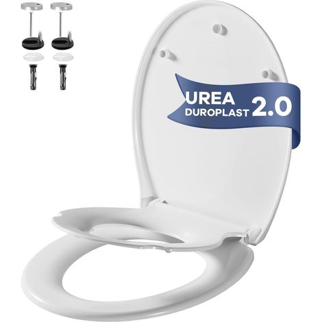 Abattant de WC avec siège enfant, abattant avec système d'abaissement automatique, siège de toilette avec fermeture rapide, antibactérien et résistant aux UV, siège de toilette pour enfants (1/5)