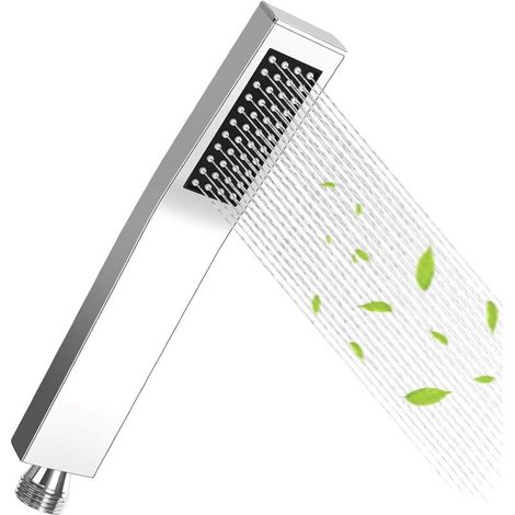 Pommeau de Douche Carré Pommeau de Douche Haute Pression à éConomie D'eau En Acier Inoxydable 304 Douchette Avec Buse En Silicone Autonettoyante Adapté à La Salle de Bain à Domicile (1/5)