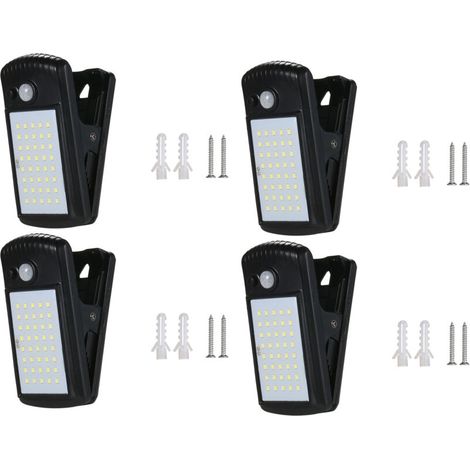 40 LED Éclairages Solaires Extérieurs avec Détecteur de Mouvement Lampe à Pince IP65 Étanche pour Clôture Terrasse Garage-KZQ
