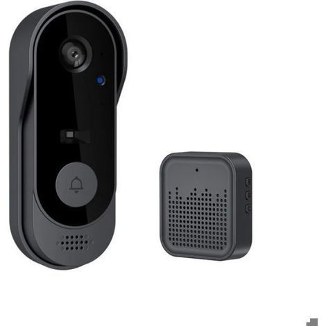 Sonnette Vidéo - Caméra 125° Wi-Fi Sans Fil - Interphone Bidirectionnel - Étanche IP65 - Batterie Rechargeable 1000 mAh - Pour Porte d'Entrée - 1 Pièce (1/4)