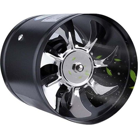 Ventilateur axial unidirectionnel - Ø 6" : 150 mm - Résistant à la chaleur - Pour cuisine, balcon, salle de bain, WC - 40 W - Noir