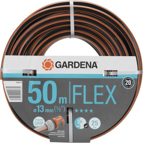 Gardena – Tuyau arroseur Comfort FLEX 50 m – Diamètre 13 mm – Pression d'éclatement 25 bars – Résistant aux UV et sans plastifiants toxiques