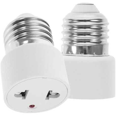 2 Pièces Adaptateur De Prise De D'ampoule E27 Convertisseur De Douille De Lumière Convertisseur D'ampoule De Douille À Visser Pour Porche Caméra Patio Garage(2 Broches