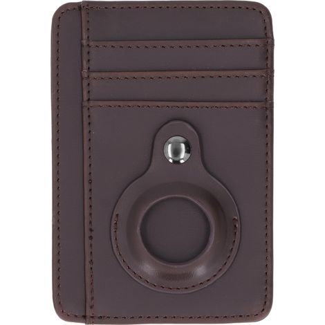 Portefeuille anti-vol RFID avec poche détecteur, sac à cartes de crédit en PU, pour hommes et femmes, couleur café (1/5)