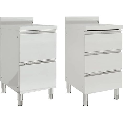 Armarios de cocina comerciales 2 unidades 50x60x96 cm acero inoxidable