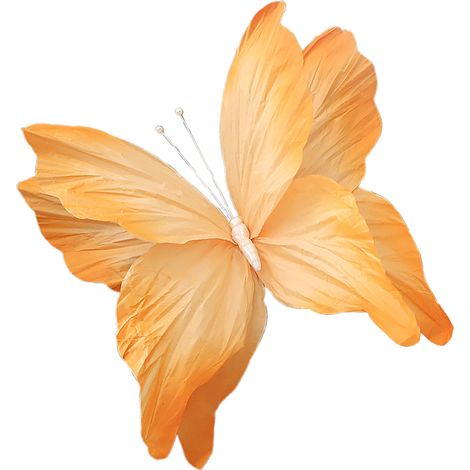 Papillon décoratif en papier 50 cm orange, décoration murale artificielle pour mariage et vitrine, ornement élégant fait main (1/5)