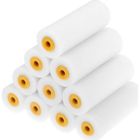 10x Petits Rouleaux de Peinture en Mousse 105 mm - Idéal pour Meubles et Rénovation, Peintures et Vernis Compatibles (1/5)