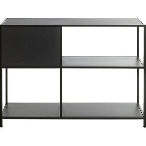 Etagère, meuble étagère en métal coloris noir -longueur 100 x profondeur 30 x hauteur 75 cm (1/5)