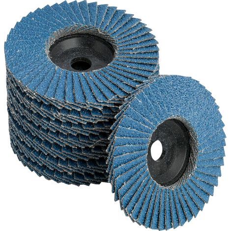 8er Set Fächerscheiben Lamellenscheiben für Winkelschleifer, Schleifmopteller Ø 76 mm x 10 mm, Hochwertige Schleifscheiben in Blau für Metall, Holz und PVC, Passend für 10,8-12V Winkel (1/5)
