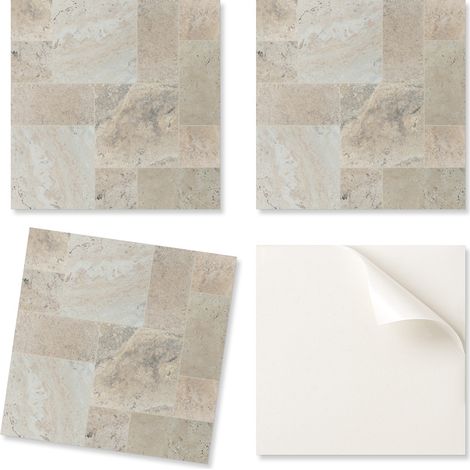 Juego de baldosas de vinilo con un motivo decorativo para la cocina y el sal贸n. Dise帽o de mosaico de piedra de 9x30x30 cm.