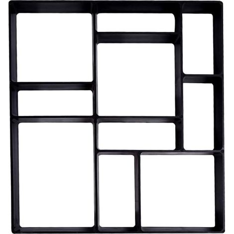 Moule à Pavé Pavage Béton Moules Pierres Jardin Allée Moule Pavage Chemin Moule à Pavé DIY Réutilisable Moule à Pavé Béton Pratique 45 x 40 x 4cm Noir (1/5)