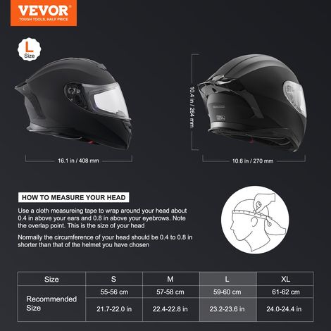 Casque de moto intégral, casque Smart Street ABS et haute densité, avec emplacement Bluetooth et lentille interchangeable, casque d… (1/5)